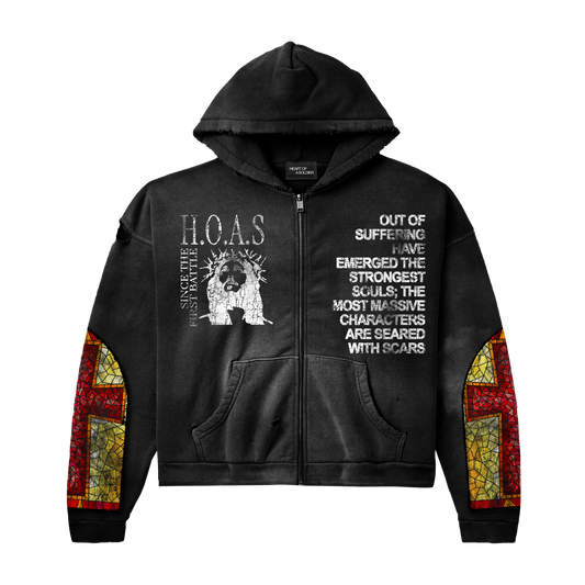 Stained Cross Zip-Up (Midnight Black)